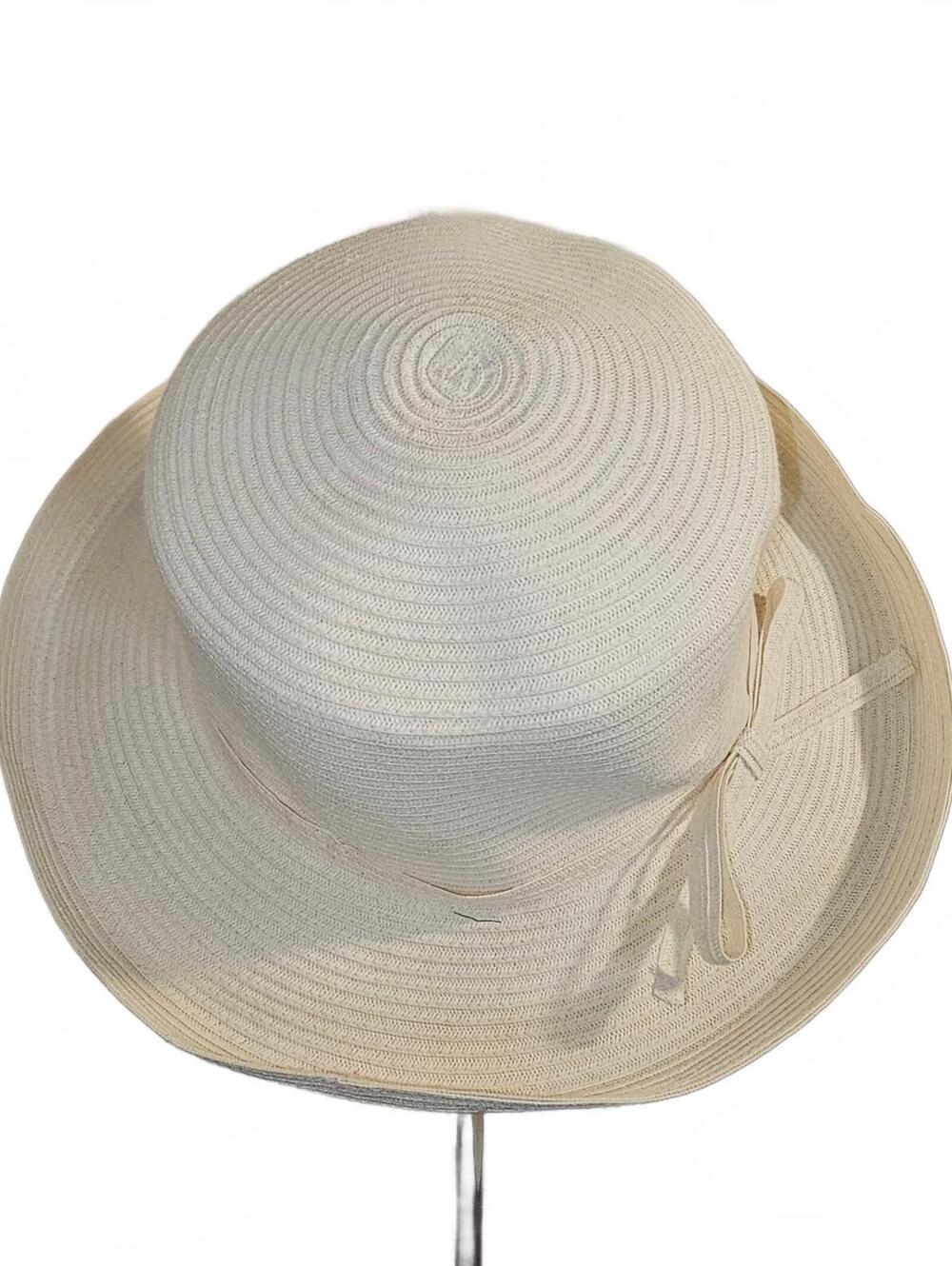 White Villager brimmed hat with bow